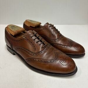 VERY GOOD Cole Haan Oxford Wingtip Cap Toe Bal Brogue Brown Made in USA 9